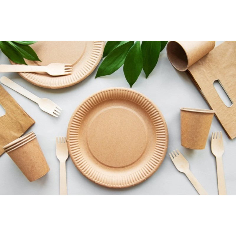 Gogreen Go Green Πιάτα από χαρτί kraft Ø18 cm, 20 τεμ.