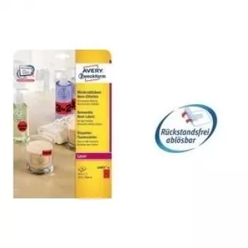 Avery L7670R στρογγυλές ετικέτες, νέον κόκκινο, Ø 63,5 mm, 300 τεμ. (25 φύλλα x 12)