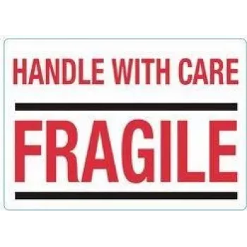 rillprint ετικέτες επισήμανσης HANDLE WITH CARE / FRAGILE, μόνιμη κόλληση, λευκό/κόκκινο