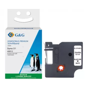 G&G Ninestar Μεταξωτή μελανοταινία συμβατή με Dymo D1 / 46012