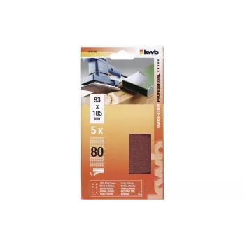kwb 818308 γυαλόχαρτο κόκκωση 80 (Μ x Π) 185 mm x 93 mm 5 τεμ.