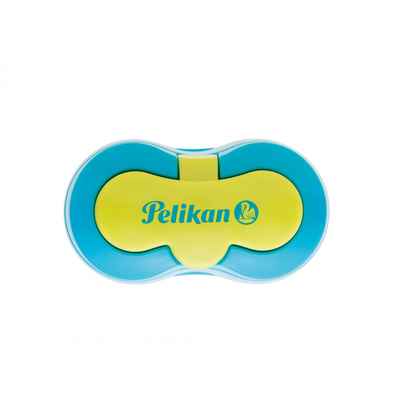 Pelikan Flower διπλή ξύστρα μολυβιού με θήκη, μπλε (700702)