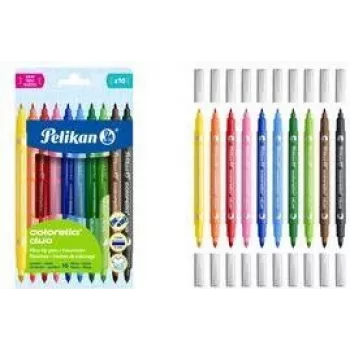 Pelikan Colorella Duo C407 μαρκαδόροι πολύχρωμοι, 10 τεμ.