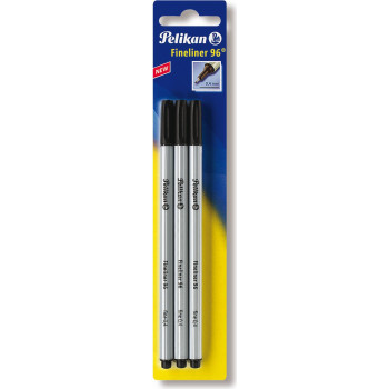 Pelikan fineliner 96, μαύρο, μεταλλική μύτη, μελάνη ανθεκτική στο φως και κατάλληλη για έγγραφα
