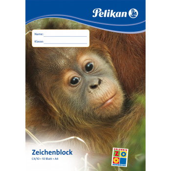 Pelikan C4/10 μπλοκ ζωγραφικής A4, 100 g/m², 10 φύλλα, χωρίς χλώριο, λευκό