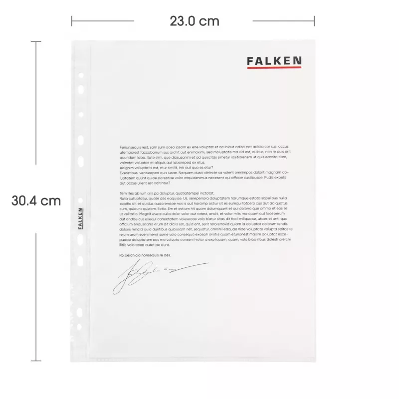 Falken θήκες εγγράφων DIN A4, 0,05 mm, κρυστάλλινα διάφανες