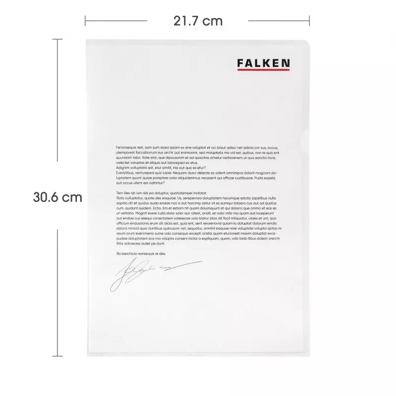 Falken Θήκες εγγράφων DIN A4, ανάγλυφη επιφάνεια, 0,09 mm, διαφανές