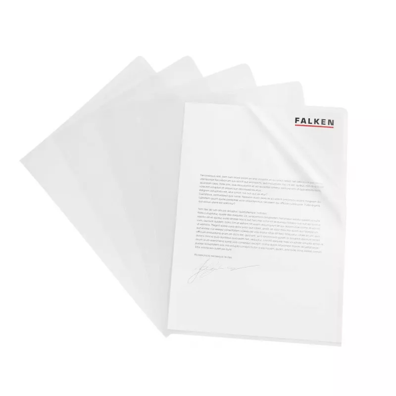 Falken Θήκες εγγράφων DIN A4, ανάγλυφη επιφάνεια, 0,09 mm, διαφανές