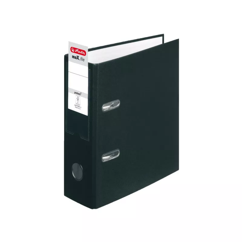 herlitz maX.f pro ντοσιέ DIN A5 κάθετο, 8 cm, μαύρο χαρτόνι