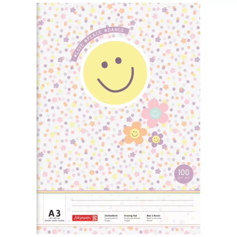BRUNNEN Μπλοκ ζωγραφικής Happy Hippie, DIN A3
