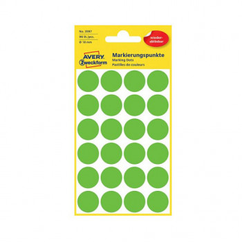 Avery Zweckform 3597 αποσπώμενες κουκκίδες σήμανσης, Ø 18 mm, πράσινες, 96 τεμ.