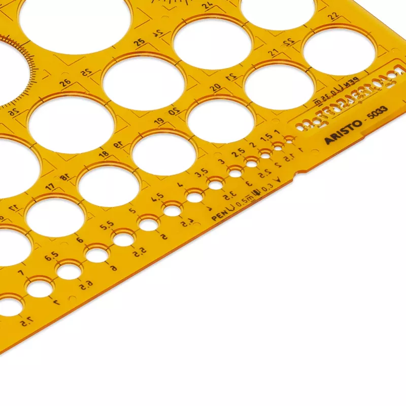 Aristo AR5033 σχεδιαστικό stencil, διαφανές, 260 x 130 mm