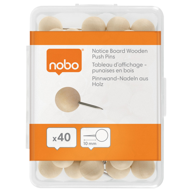 nobo πινέζες, καφέ, 40 τεμ.