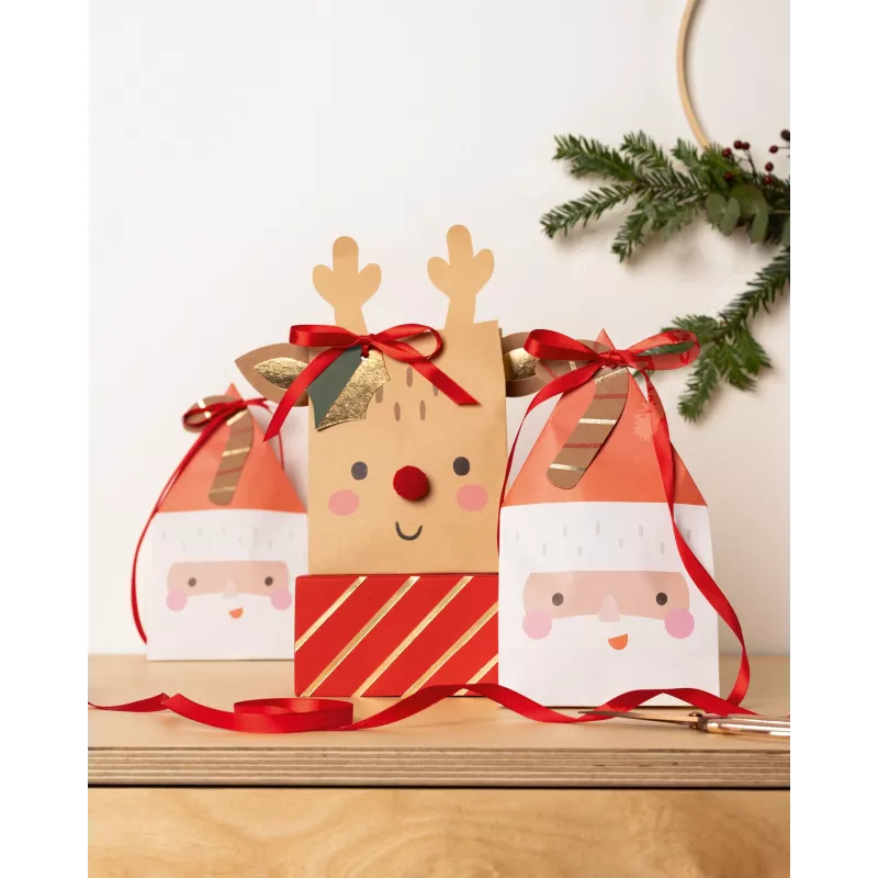 Folia Χάρτινες σακούλες Santa & Deer πολύχρωμες