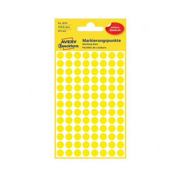 AVERY Zweckform αυτοκόλλητες κουκκίδες 3013, κίτρινο, Ø 8 mm, 416 τεμ.