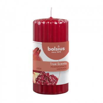 Bolsius True Scents αρωματικό κερί κυλινδρικό Ø58 x 120 mm, ρόδι