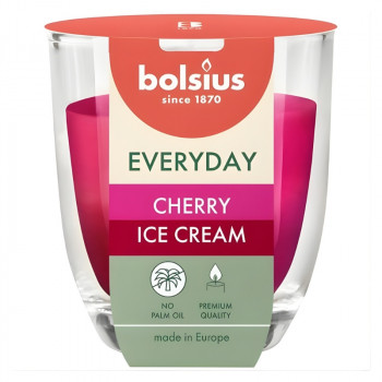 Bolsius Everyday αρωματικό κερί σε γυαλί Ø70 x 80 mm, Cherry Ice Cream