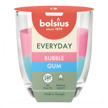Bolsius Everyday αρωματικό κερί σε γυαλί Ø70 x 80 mm, Bubble Gum