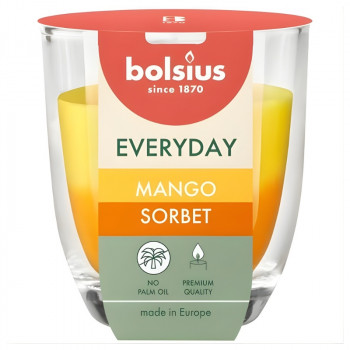 Bolsius Everyday αρωματικό κερί σε γυαλί Ø70 x 80 mm, Mango Sorbet