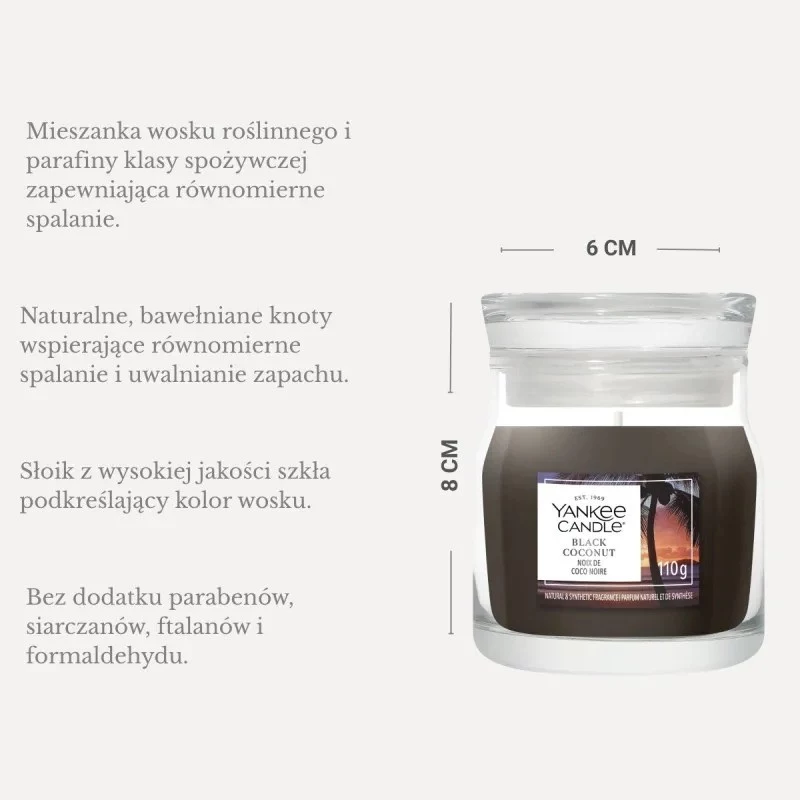 Yankee Candle Black Coconut Κερί, μικρό
