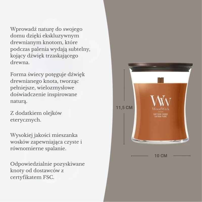 WoodWick Saffron Smoke κερί, μεσαίο