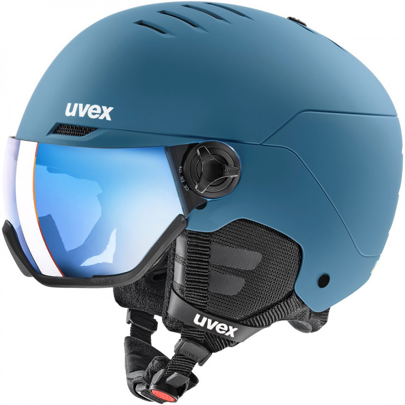 UVEX Wanted Visor κράνος σκι, Πέτρα/Μπλε, 58-61