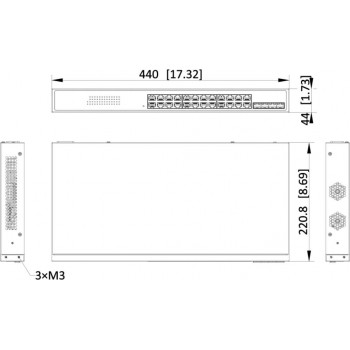 Hikvision DS-3E1528P-SI-24P4F 24-Port Gigabit PoE Smart Switch, 4x Gigabit θύρες οπτικής ίνας, 370 W