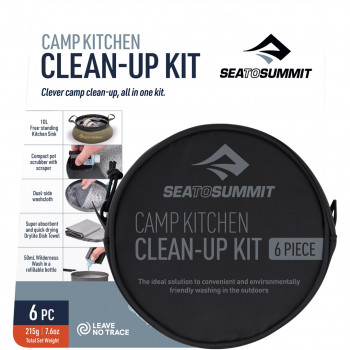 Sea To Summit Camp Kitchen Clean Up Kit, 6 τεμάχια με υγρό καθαρισμού