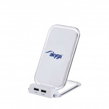 Επαγωγικός φορτιστής QI Akyga AK-QI-03 5V max 1.5A 2 x USB 2.0