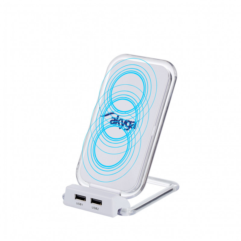 Επαγωγικός φορτιστής QI Akyga AK-QI-03 5V max 1.5A 2 x USB 2.0