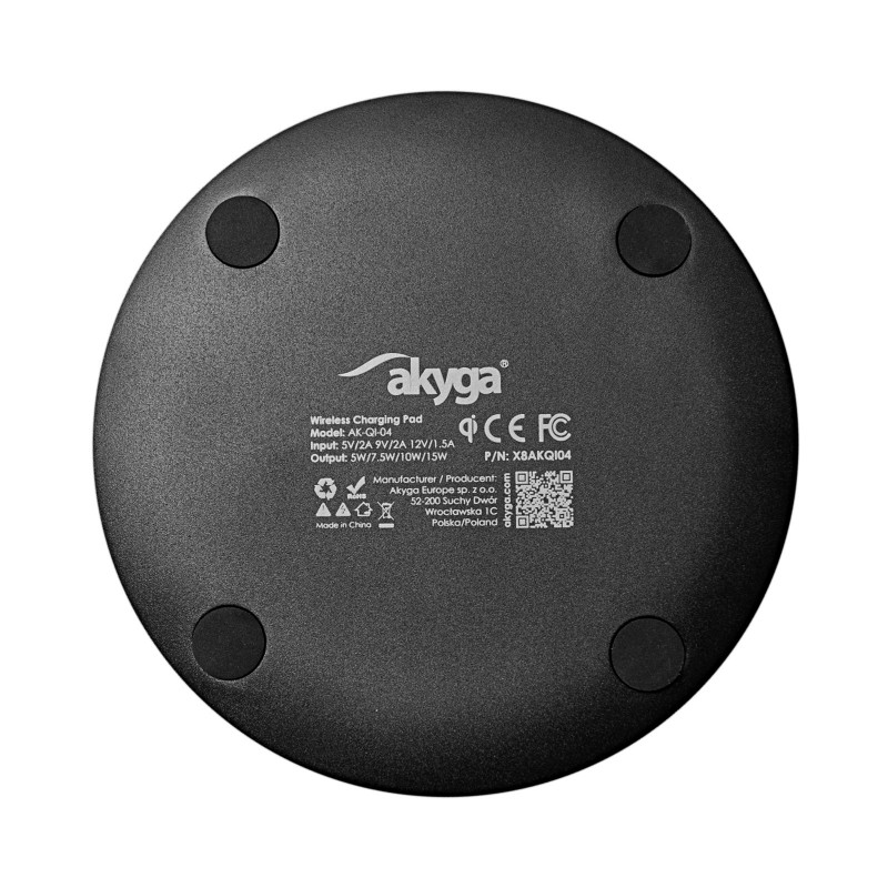 Επαγωγικός φορτιστής QI Akyga AK-QI-04 ver. 1.2 USB-C 15W