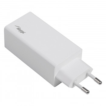 Φορτιστής τοίχου Akyga AK-CH-20 100W USB-C USB-A PD GaN 5-20V / 1.5-5A λευκός