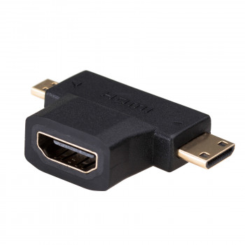 Akyga AK-AD-23 HDMI (F) σε Mini HDMI (M) / Micro HDMI (M) adapter, μαύρο