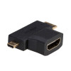 Akyga AK-AD-23 HDMI (F) σε Mini HDMI (M) / Micro HDMI (M) adapter, μαύρο