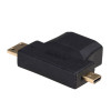 Akyga AK-AD-23 HDMI (F) σε Mini HDMI (M) / Micro HDMI (M) adapter, μαύρο