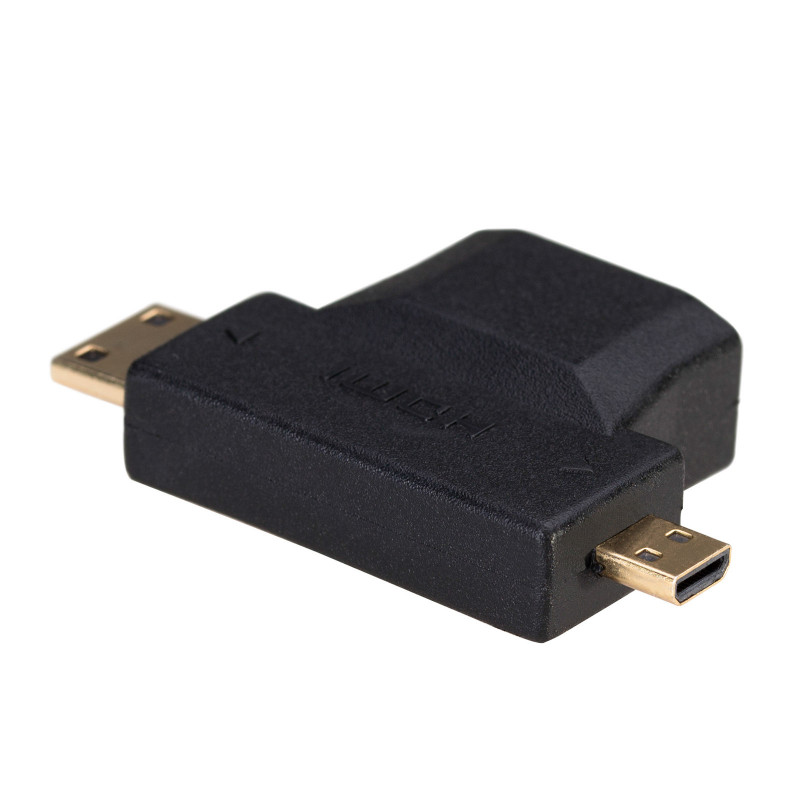Akyga AK-AD-23 HDMI (F) σε Mini HDMI (M) / Micro HDMI (M) adapter, μαύρο