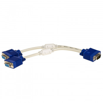 Akyga AK-AD-20 Καλώδιο splitter VGA (M) σε 2x VGA (F), 15 cm, λευκό