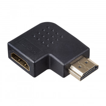 Akyga AK-AD-45 Adapter HDMI (βύσμα αρσενικό σε υποδοχή θηλυκή), 90° προς τα αριστερά, μαύρο