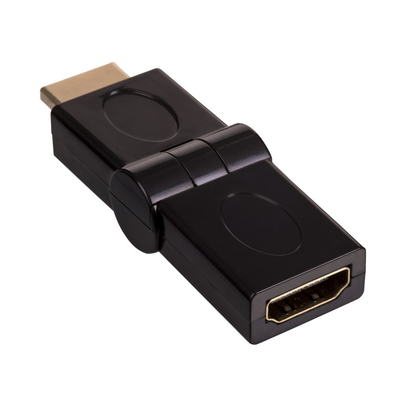 Akyga AK-AD-40 Adapter γωνιακός HDMI (M) σε HDMI (F) περιστρεφόμενος 180°, μαύρο