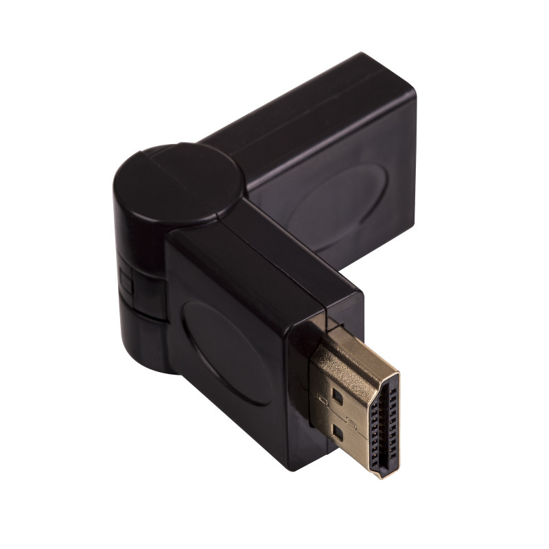 Akyga AK-AD-40 Adapter γωνιακός HDMI (M) σε HDMI (F) περιστρεφόμενος 180°, μαύρο