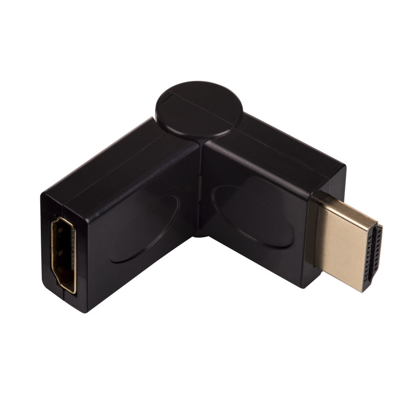 Akyga AK-AD-40 Adapter γωνιακός HDMI (M) σε HDMI (F) περιστρεφόμενος 180°, μαύρο