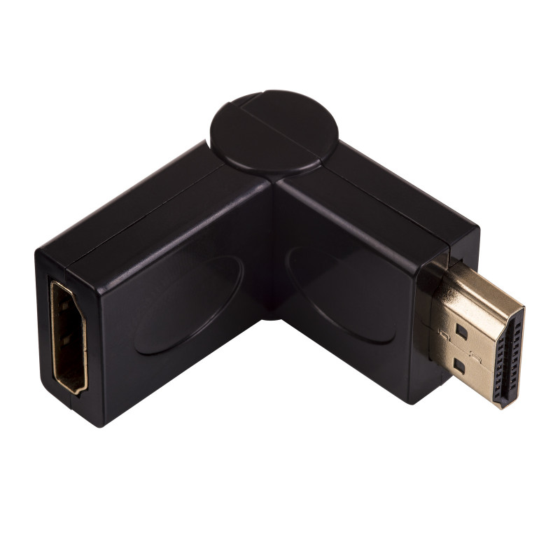 Akyga AK-AD-40 Adapter γωνιακός HDMI (M) σε HDMI (F) περιστρεφόμενος 180°, μαύρο