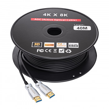 Akyga AK-HD-400L Ενεργό οπτικό καλώδιο HDMI 2.1 (AOC), 48 Gbps, 8K@60Hz, 4K@120Hz, 40 m, μαύρο