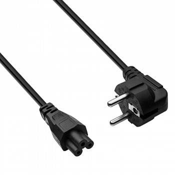 Akyga AK-NB-01A Καλώδιο τροφοδοσίας notebook CEE 7/7 σε IEC C5 (τριφύλλι), 3x 0,5 mm², 1,5 m, μαύρο