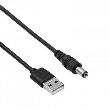 Akyga AK-DC-01 Καλώδιο τροφοδοσίας USB-A βύσμα αρσενικό σε DC 5,5 x 2,1 mm βύσμα αρσενικό, 0,8 m, μαύρο