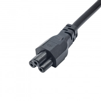 Akyga AK-NB-08A Καλώδιο τροφοδοσίας notebook CEE 7/7 σε IEC C5, CCA 3x0,5 mm², 1 m, μαύρο