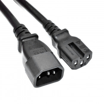 Akyga AK-UP-05 Καλώδιο επέκτασης τροφοδοσίας server IEC C14 σε IEC C15, χαλκός 3x1 mm², 1 m, μαύρο