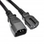 Akyga AK-UP-05 Καλώδιο επέκτασης τροφοδοσίας server IEC C14 σε IEC C15, χαλκός 3x1 mm², 1 m, μαύρο