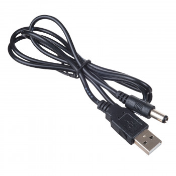 Akyga AK-DC-04 Καλώδιο τροφοδοσίας USB-A βύσμα αρσενικό σε DC 5,5 x 2,5 mm βύσμα αρσενικό, 0,8 m, μαύρο