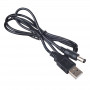 Akyga AK-DC-04 Καλώδιο τροφοδοσίας USB-A βύσμα αρσενικό σε DC 5,5 x 2,5 mm βύσμα αρσενικό, 0,8 m, μαύρο